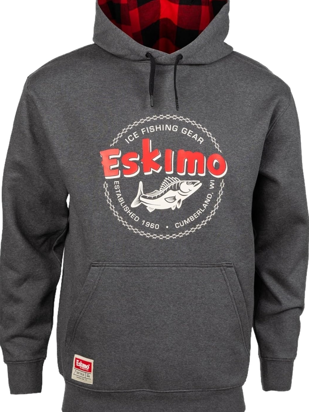 Men's Charcoal Gray Hoodie with Red Logo
